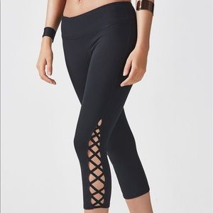 Black workout leggings with side detail